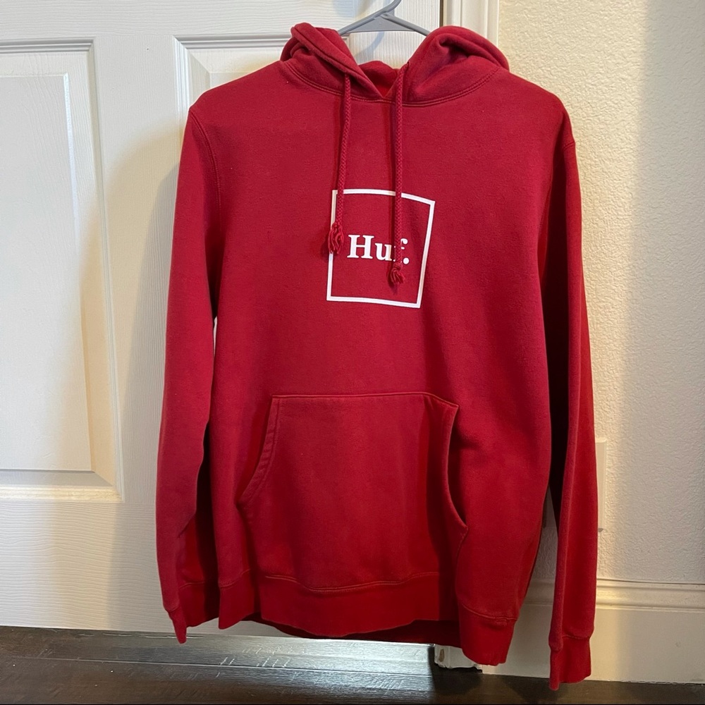 HUF logo hoodies in Red